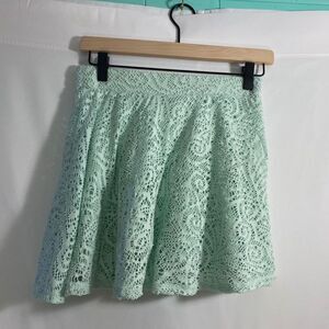 Aeropostale Mint Green Lace Skater Skirt Size small
